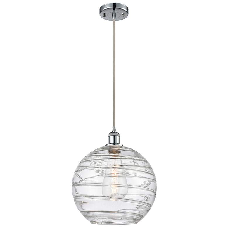 Image 1 Ballston Athens Deco Swirl 12" LED Mini Pendant - Polished Chrome - Cl