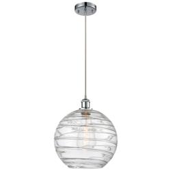 Ballston Athens Deco Swirl 12" LED Mini Pendant - Polished Chrome - Cl