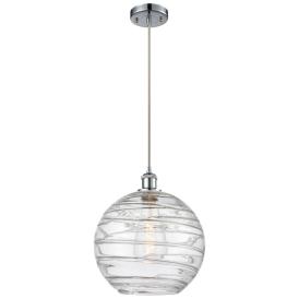 Ballston Athens Deco Swirl 12" LED Mini Pendant - Polished Chrome - Cl Ballston Athens Deco Swirl 12" LED Mini Pendant - Polished Chrome - Cl