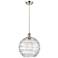 Ballston Athens Deco Swirl 12" LED Mini Pendant - Satin Nickel - Clear