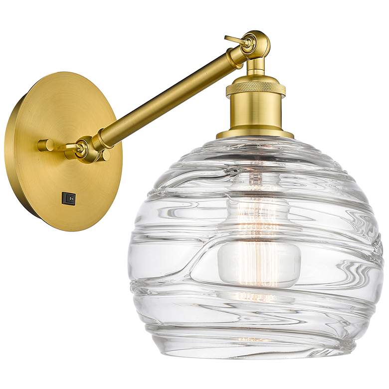 Image 1 Ballston Athens Deco Swirl 14 3/4"H Satin Gold LED Sconce