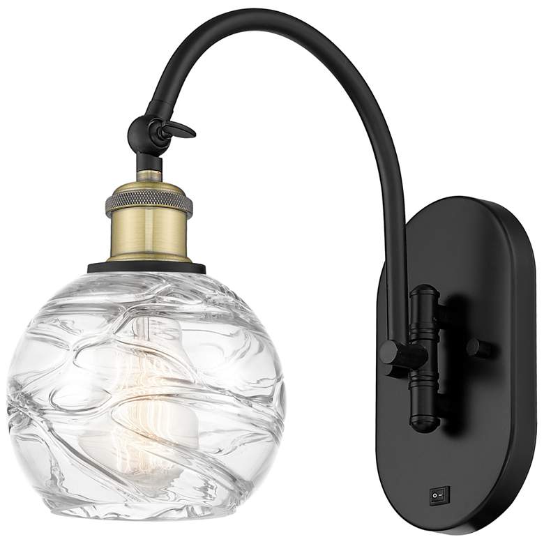 Image 1 Ballston Athens Deco Swirl 6" Incandescent Sconce - Black Brass