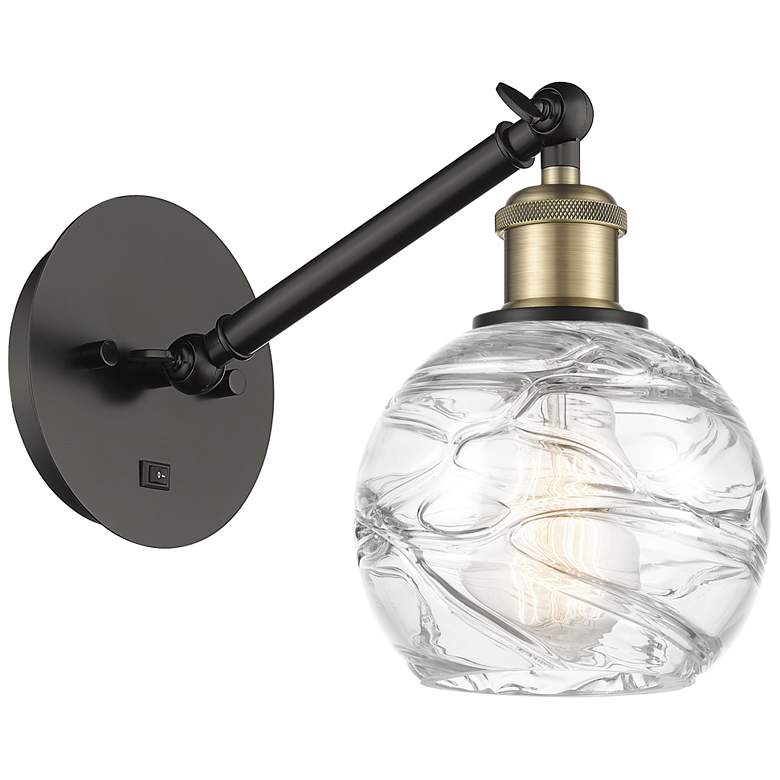 Image 1 Ballston Athens Deco Swirl 6" Incandescent Sconce - Black Brass