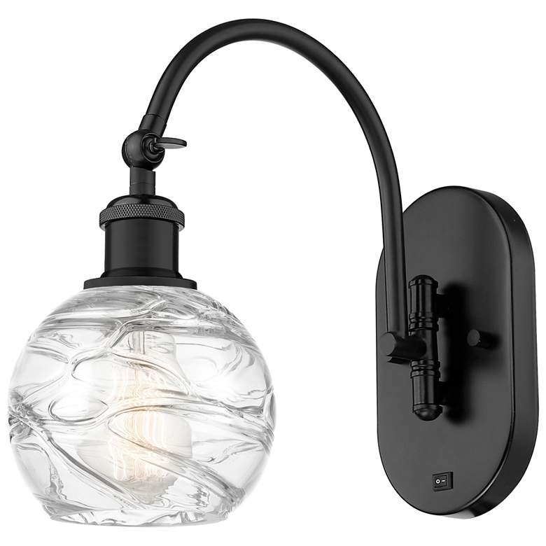 Image 1 Ballston Athens Deco Swirl 6" Incandescent Sconce - Black - Swirl Sha
