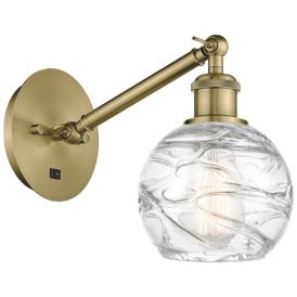 Ballston Athens Deco Swirl 6" Incandescent Sconce - Brass - Swirl Shad Ballston Athens Deco Swirl 6" Incandescent Sconce - Brass - Swirl Shad