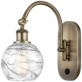 Ballston Athens Deco Swirl 6" Incandescent Sconce - Brass - Swirl Shad Ballston Athens Deco Swirl 6" Incandescent Sconce - Brass - Swirl Shad