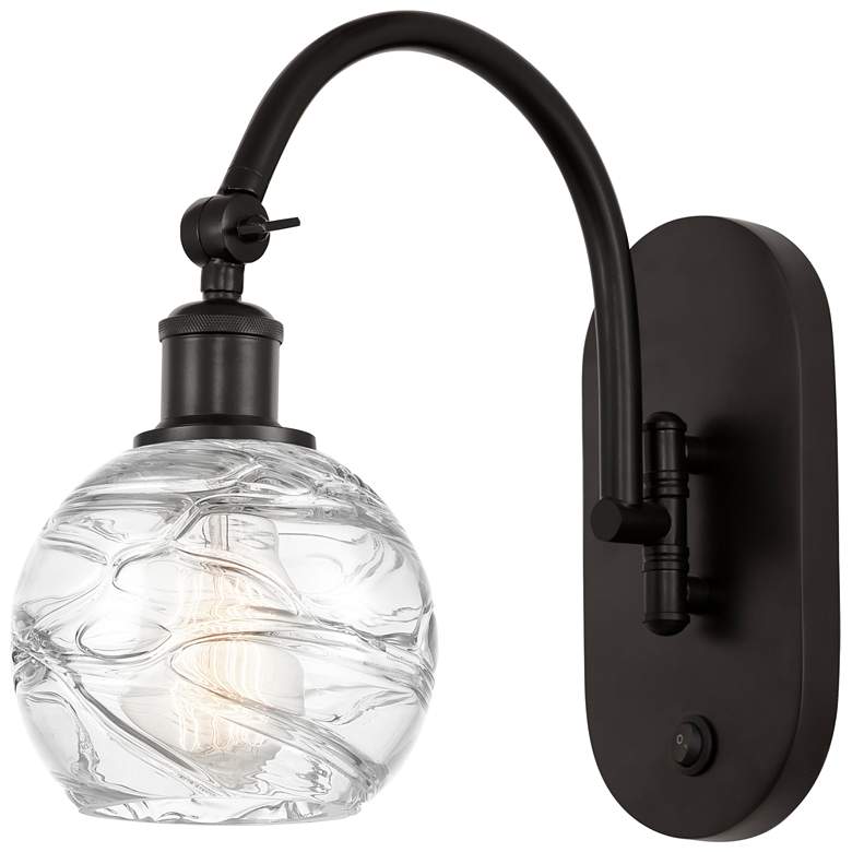Image 1 Ballston Athens Deco Swirl 6" Incandescent Sconce - Bronze - Swirl Sh