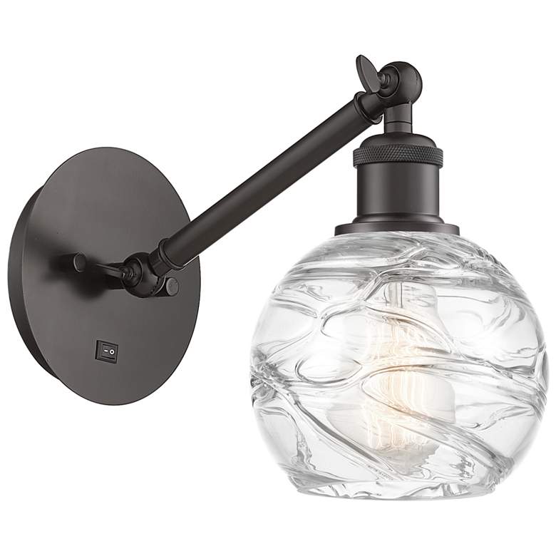 Image 1 Ballston Athens Deco Swirl 6" Incandescent Sconce - Bronze - Swirl Sha