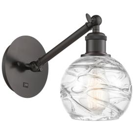 Ballston Athens Deco Swirl 6" Incandescent Sconce - Bronze - Swirl Sha Ballston Athens Deco Swirl 6" Incandescent Sconce - Bronze - Swirl Sha