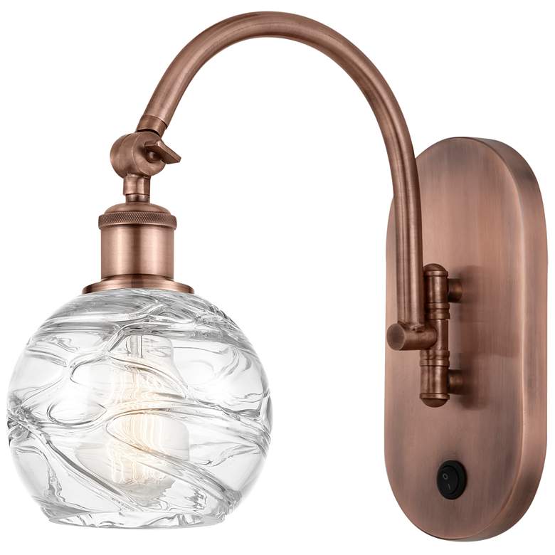 Image 1 Ballston Athens Deco Swirl 6" Incandescent Sconce - Copper - Swirl Sh