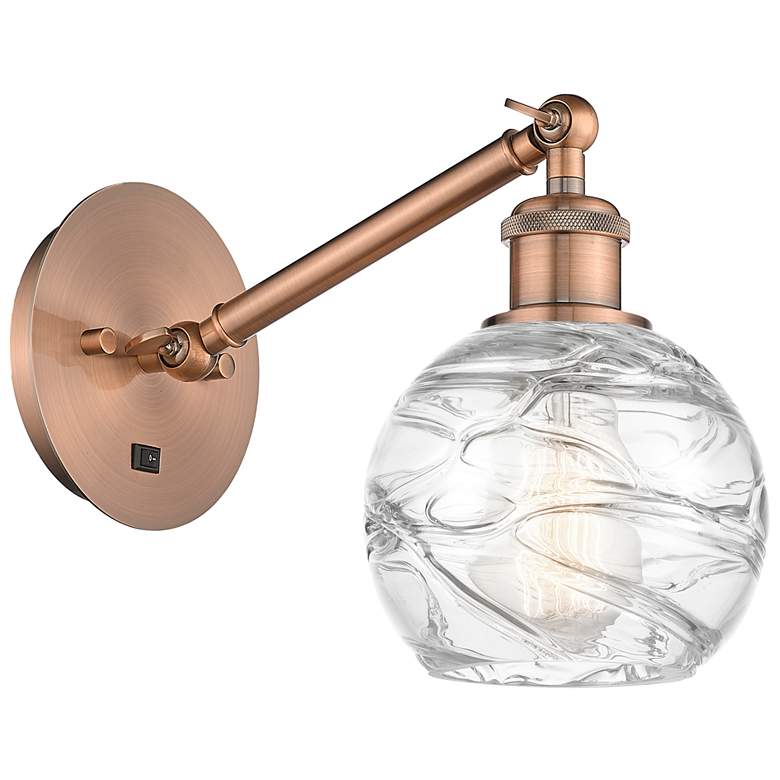 Image 1 Ballston Athens Deco Swirl 6" Incandescent Sconce - Copper - Swirl Sha
