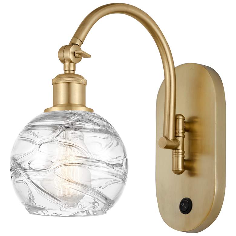 Image 1 Ballston Athens Deco Swirl 6" Incandescent Sconce - Gold - Swirl Shad