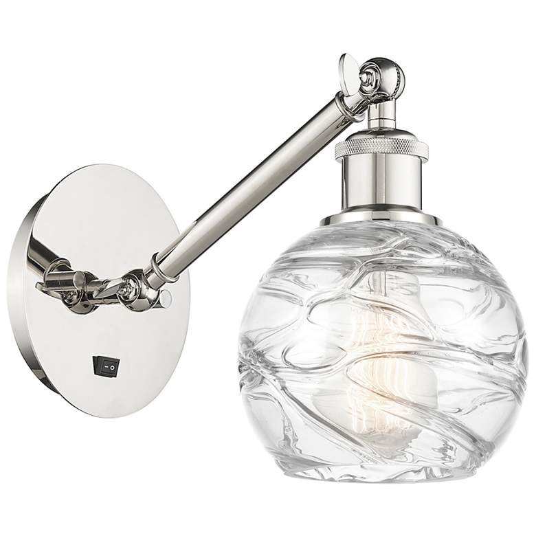 Image 1 Ballston Athens Deco Swirl 6" Incandescent Sconce - Nickel - Swirl Sha