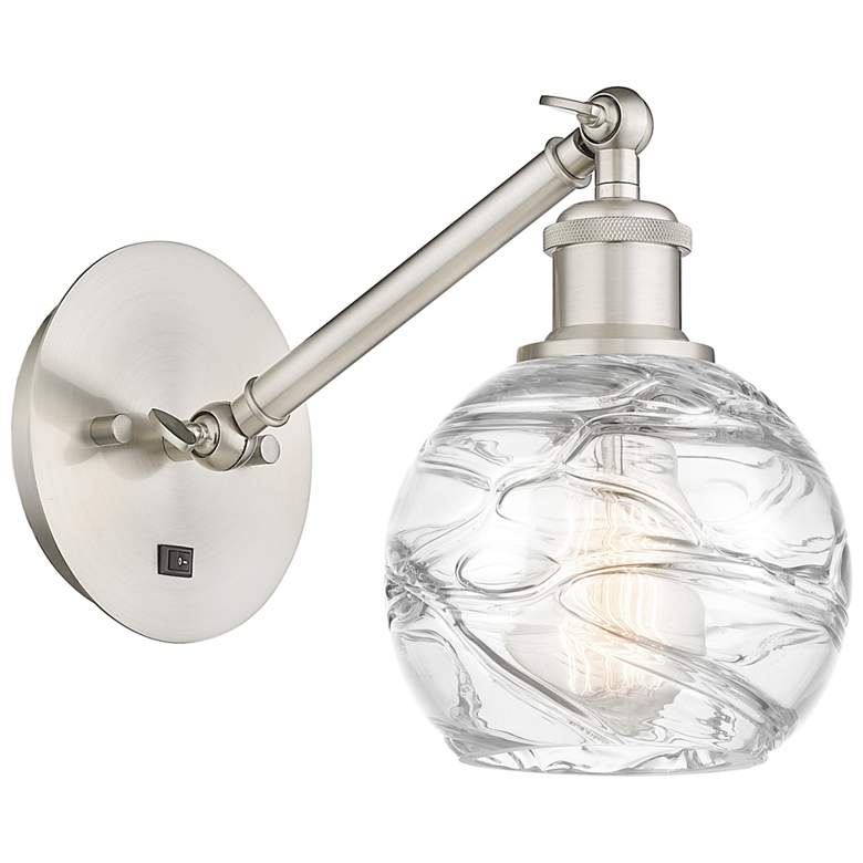 Image 1 Ballston Athens Deco Swirl 6" Incandescent Sconce - Nickel - Swirl Sha