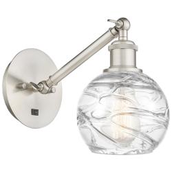 Ballston Athens Deco Swirl 6" Incandescent Sconce - Nickel - Swirl Sha