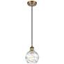 Ballston Athens Deco Swirl 6" LED Mini Pendant - Brushed Brass - Clear
