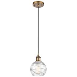 Ballston Athens Deco Swirl 6" LED Mini Pendant - Brushed Brass - Clear