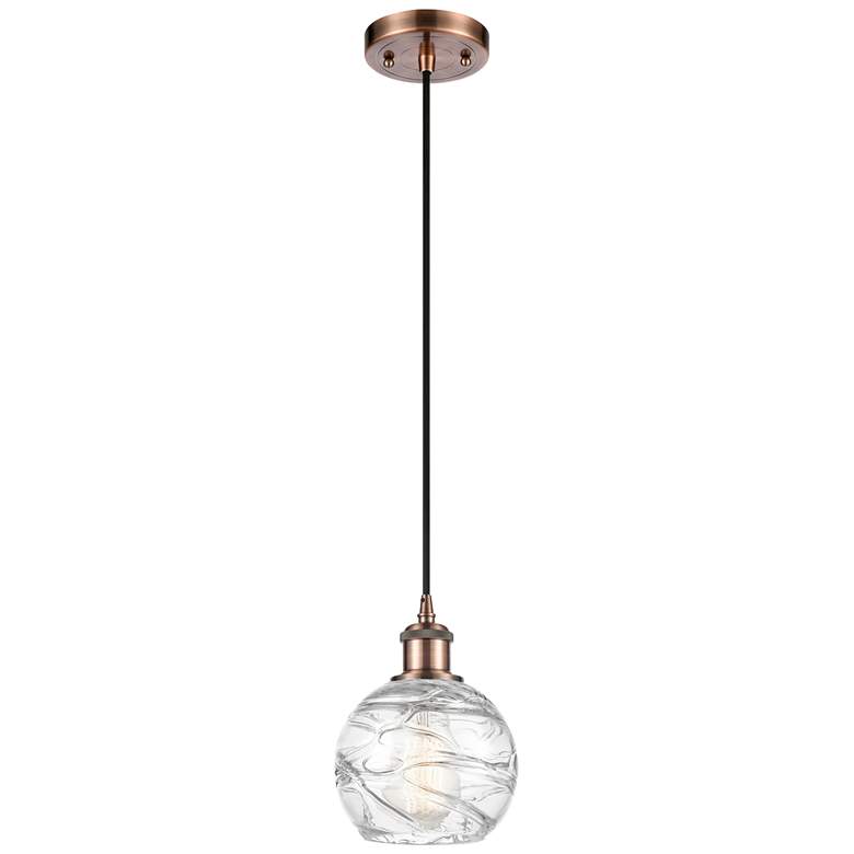 Image 1 Ballston Athens Deco Swirl 6" LED Mini Pendant - Copper - Clear