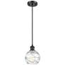 Ballston Athens Deco Swirl 6" LED Mini Pendant - Matte Black - Clear