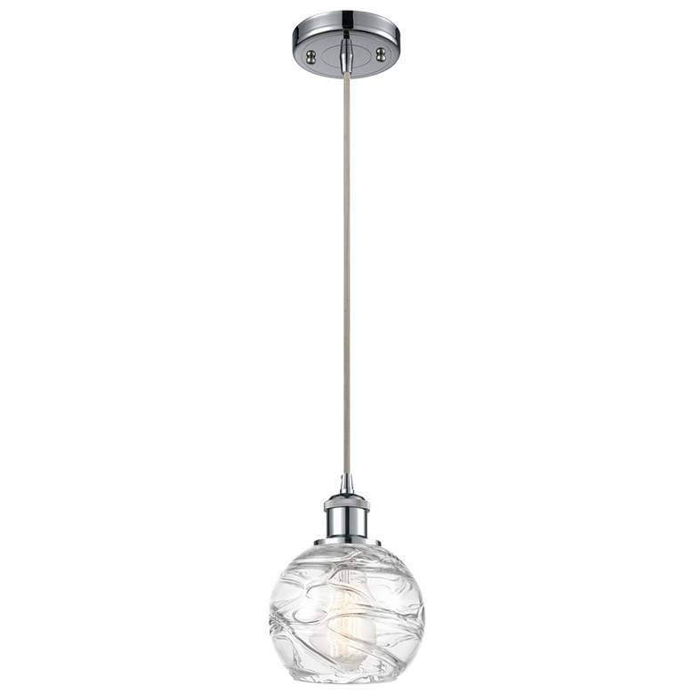 Image 1 Ballston Athens Deco Swirl 6" LED Mini Pendant - Polished Chrome - Cle