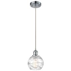 Ballston Athens Deco Swirl 6" LED Mini Pendant - Polished Chrome - Cle