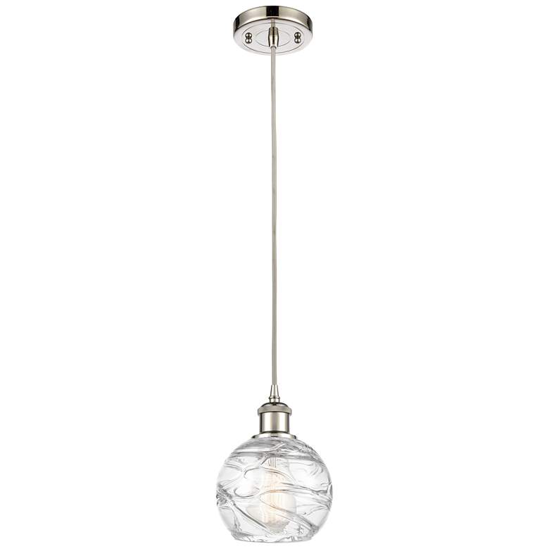 Image 1 Ballston Athens Deco Swirl 6 inch LED Mini Pendant - Polished Nickel - Cle