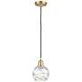 Ballston Athens Deco Swirl 6" LED Mini Pendant - Satin Gold - Clear