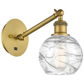 Ballston Athens Deco Swirl 6" LED Sconce - Brass Finish - Swirl Shade Ballston Athens Deco Swirl 6" LED Sconce - Brass Finish - Swirl Shade