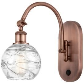 Ballston Athens Deco Swirl 6" LED Sconce - Copper Finish - Swirl Shade Ballston Athens Deco Swirl 6" LED Sconce - Copper Finish - Swirl Shade