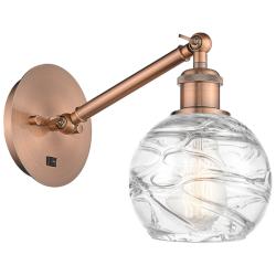 Ballston Athens Deco Swirl 6" LED Sconce - Copper Finish - Swirl Shade