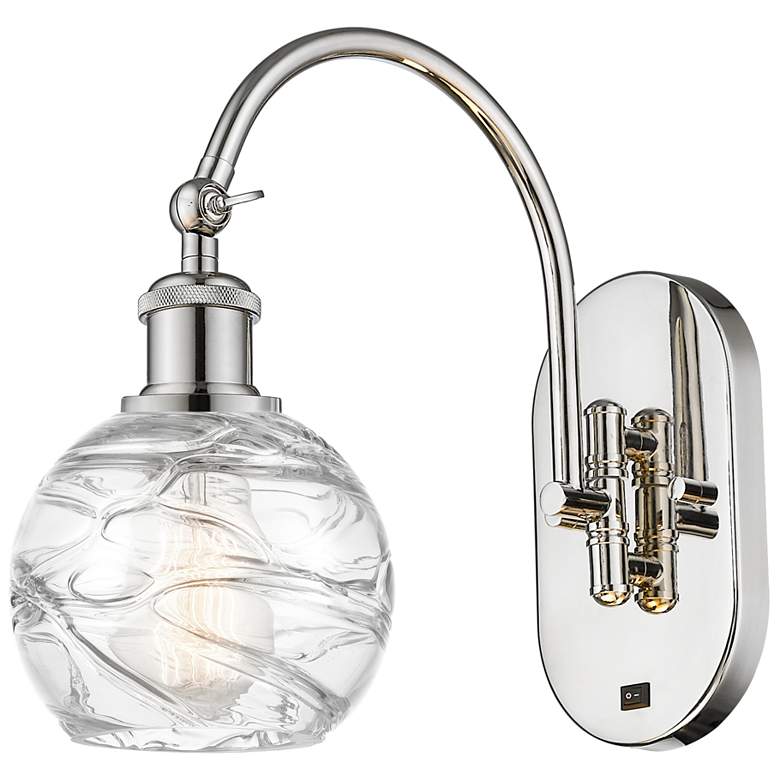 Image 1 Ballston Athens Deco Swirl 6" LED Sconce - Nickel Finish - Swirl Shade