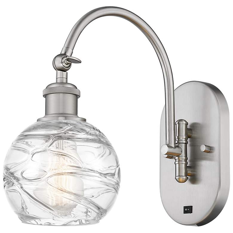Image 1 Ballston Athens Deco Swirl 6" LED Sconce - Nickel Finish - Swirl Shade