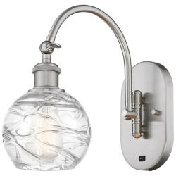 Ballston Athens Deco Swirl 6" LED Sconce - Nickel Finish - Swirl Shade