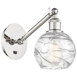 Ballston Athens Deco Swirl 6" LED Sconce - Nickel Finish - Swirl Shade