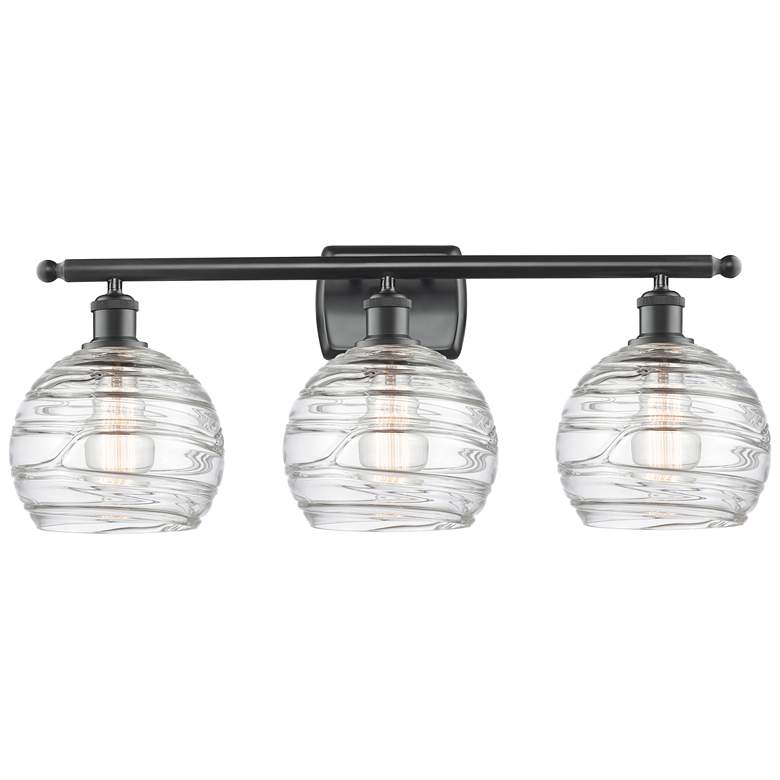 Image 1 Ballston Athens Deco Swirl 8 inch 3 Light 26 inch LED Bath Light - Black 