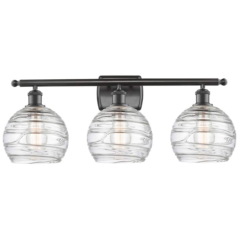 Image 1 Ballston Athens Deco Swirl 8" 3 Light 26" LED Bath Light - Bronze