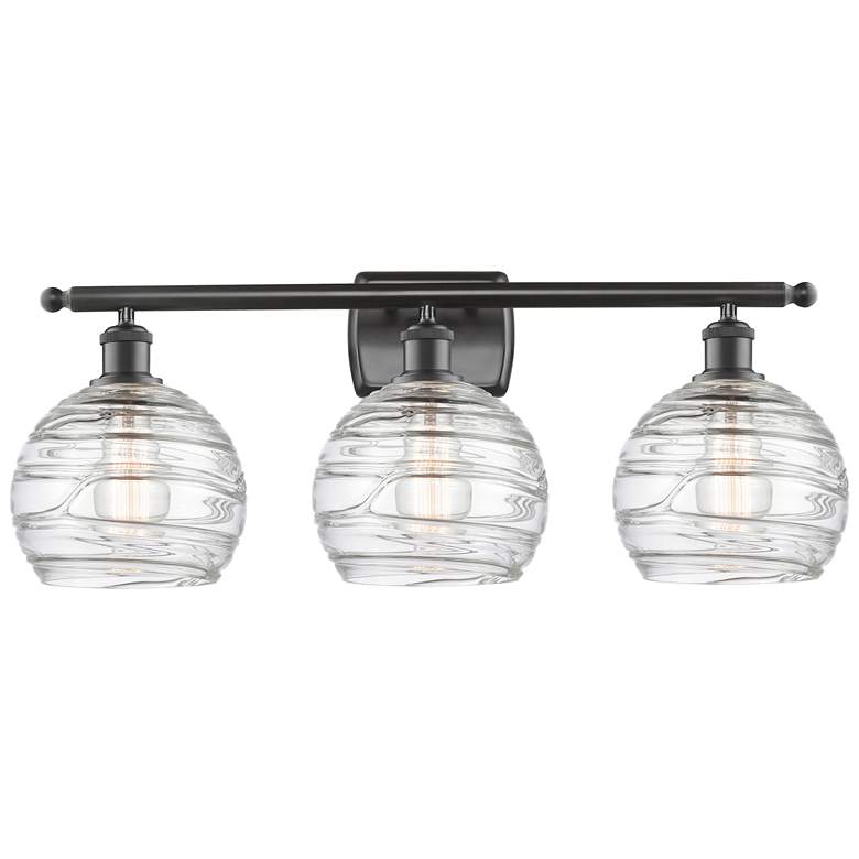 Image 1 Ballston Athens Deco Swirl 8 inch 3 Light 26 inch LED Bath Light - Bronze