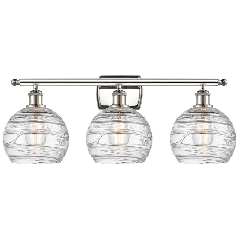 Image 1 Ballston Athens Deco Swirl 8 inch 3 Light 26 inch LED Bath Light - Nickel