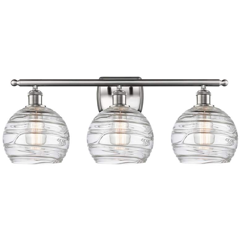 Image 1 Ballston Athens Deco Swirl 8" 3 Light 26" LED Bath Light - Satin