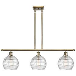 Ballston Athens Deco Swirl 8" 3 Light 36" Island Light - Brass -