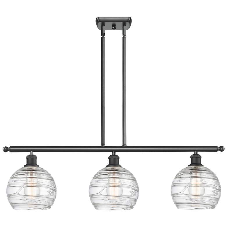 Image 1 Ballston Athens Deco Swirl 8" 3 Light 36" LED Island Light - Blac
