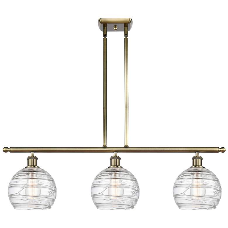 Image 1 Ballston Athens Deco Swirl 8" 3 Light 36" LED Island Light - Bras