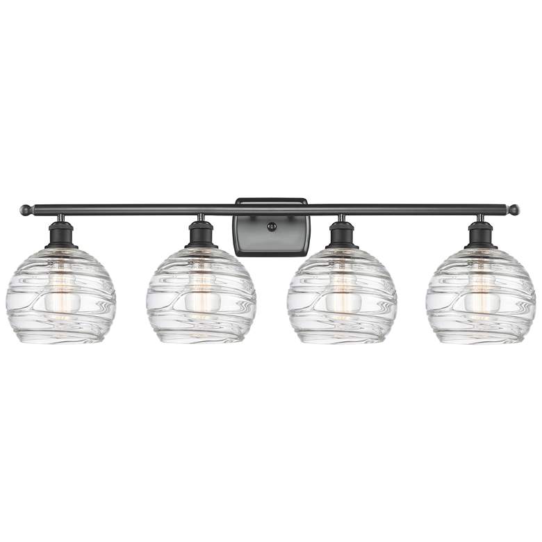 Image 1 Ballston Athens Deco Swirl 8" 4 Light 36" LED Bath Light - Black