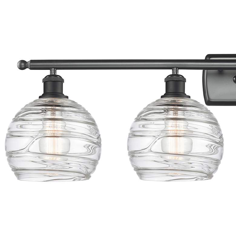 Image 2 Ballston Athens Deco Swirl 8" 4 Light 36" LED Bath Light - Black more views