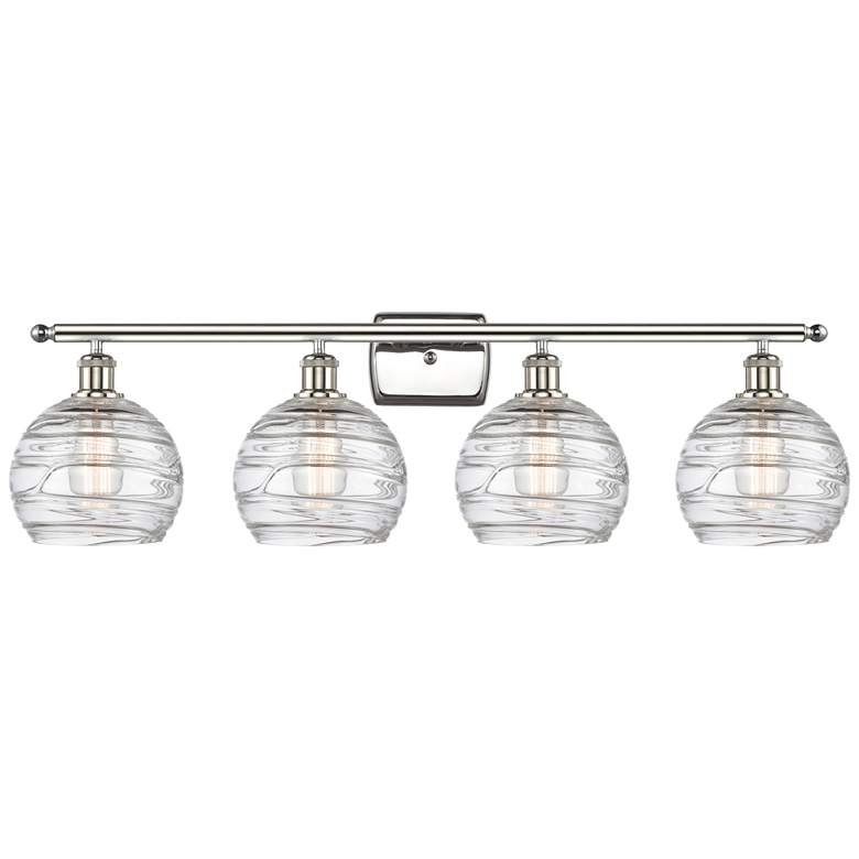 Image 1 Ballston Athens Deco Swirl 8" 4 Light 36" LED Bath Light - Nickel