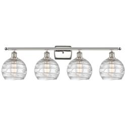 Ballston Athens Deco Swirl 8" 4 Light 36" LED Bath Light - Nickel