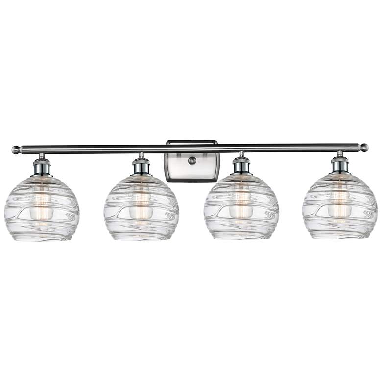 Image 1 Ballston Athens Deco Swirl 8" 4 Light 36" LED Bath Light - Satin