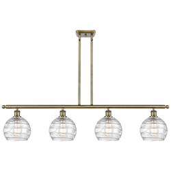 Ballston Athens Deco Swirl 8" 4 Light 48" Island Light - Brass -
