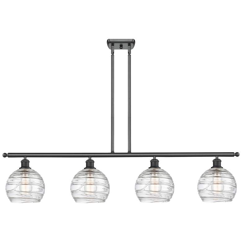 Image 1 Ballston Athens Deco Swirl 8" 4 Light 48" LED Island Light - Blac