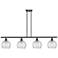 Ballston Athens Deco Swirl 8" 4 Light 48" LED Island Light - Blac